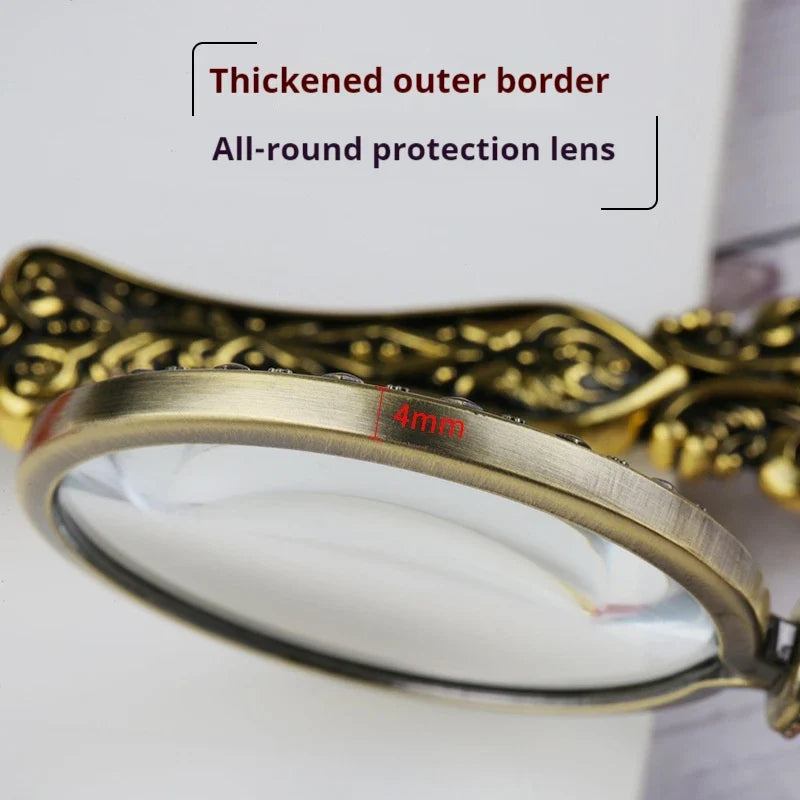 Vintage Metal Handle Handheld Magnifying Glass – Portable Loupe