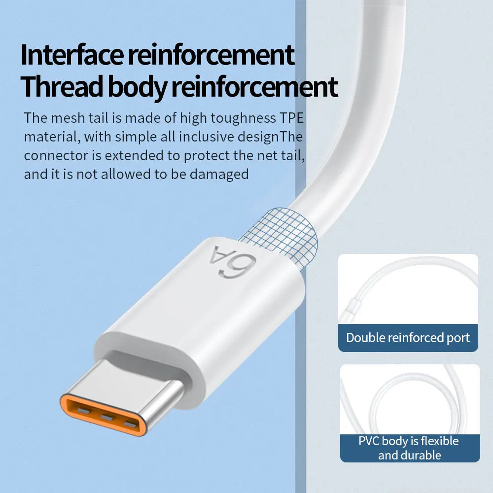 6A USB-C Fast Charging Cable | Samsung, Huawei & Xiaomi