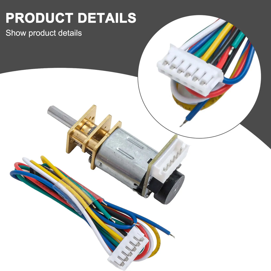 GA12 N20 DC 6V Metal Gear Motor Hall Sensor Encoder | 150–3000RPM
