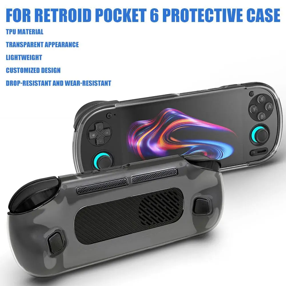 Retroid Pocket 6 Transparent TPU Soft Silicone Case Gaming Handheld