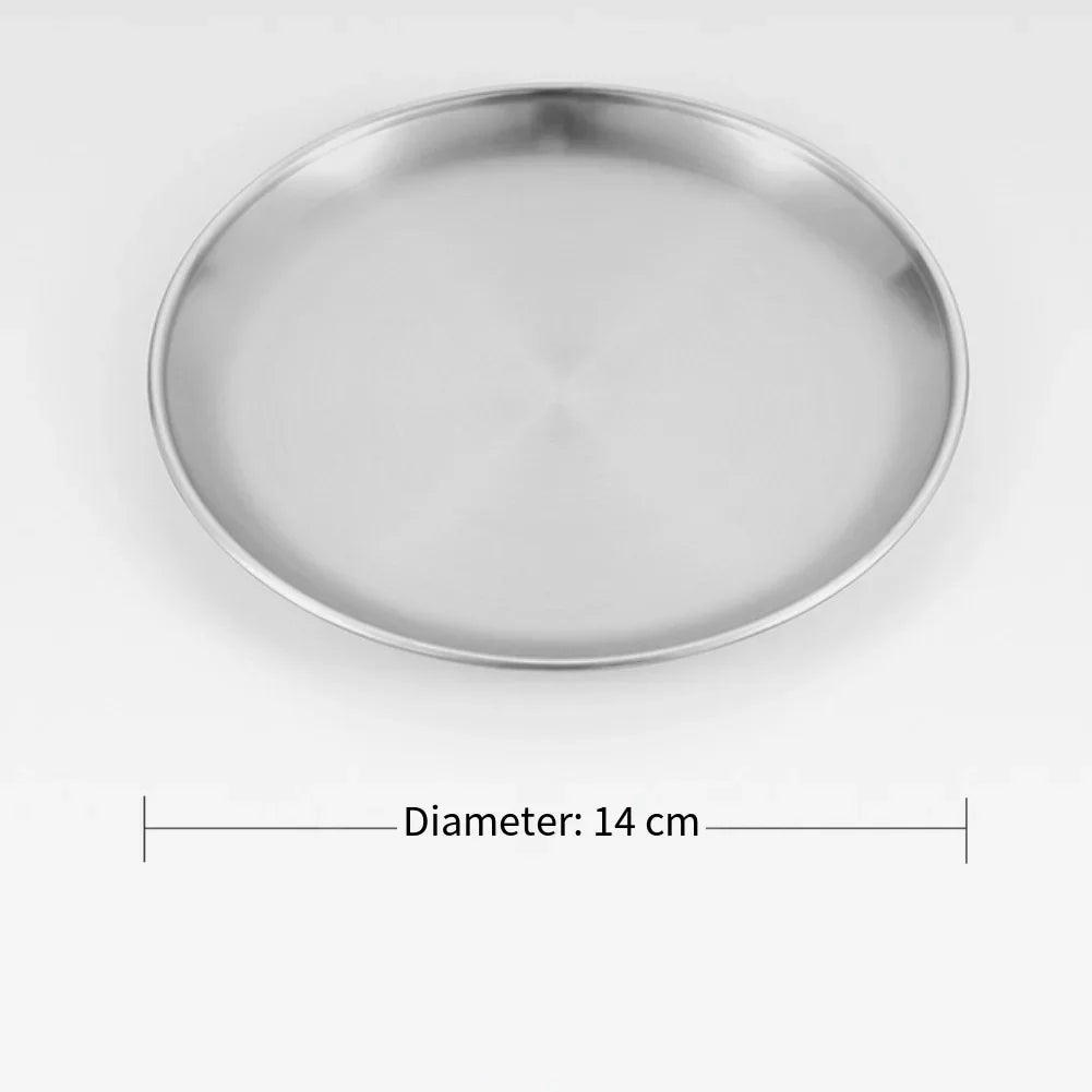 Stainless Steel BBQ Plates | Korean Grill Picnic Camping Dish