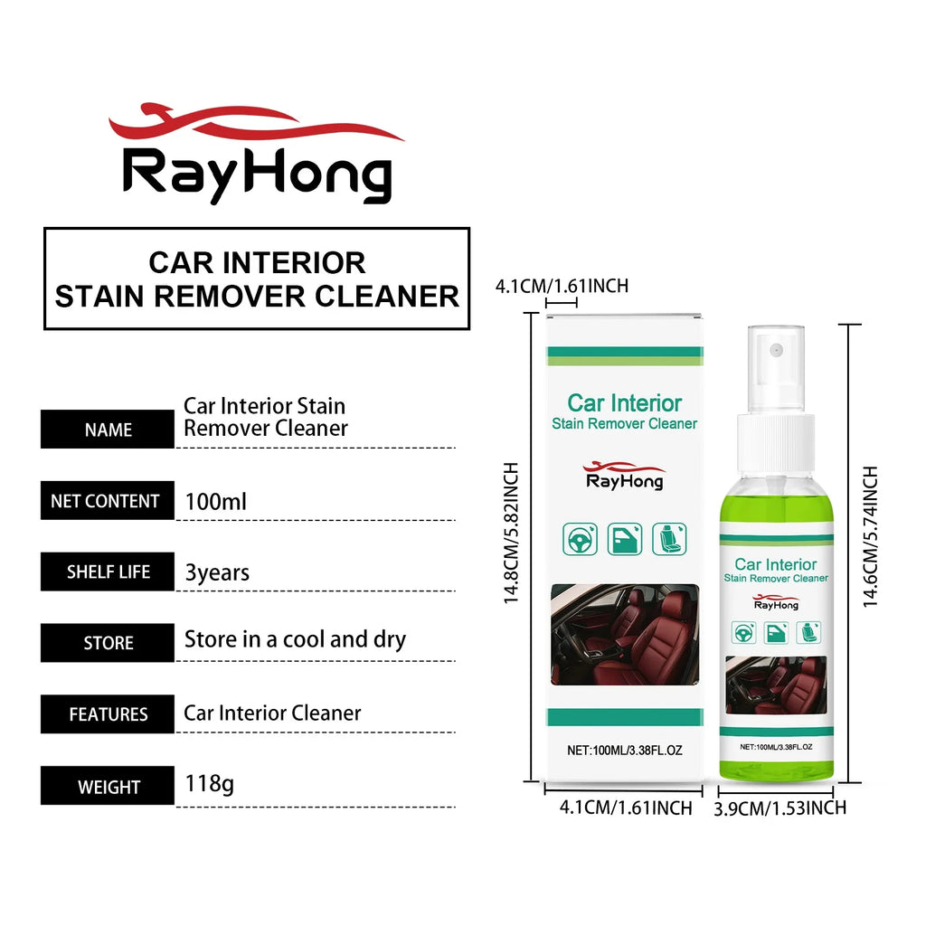 Rayhong Car Interior Cleaning Spray | Upholstery Seat Cleaner