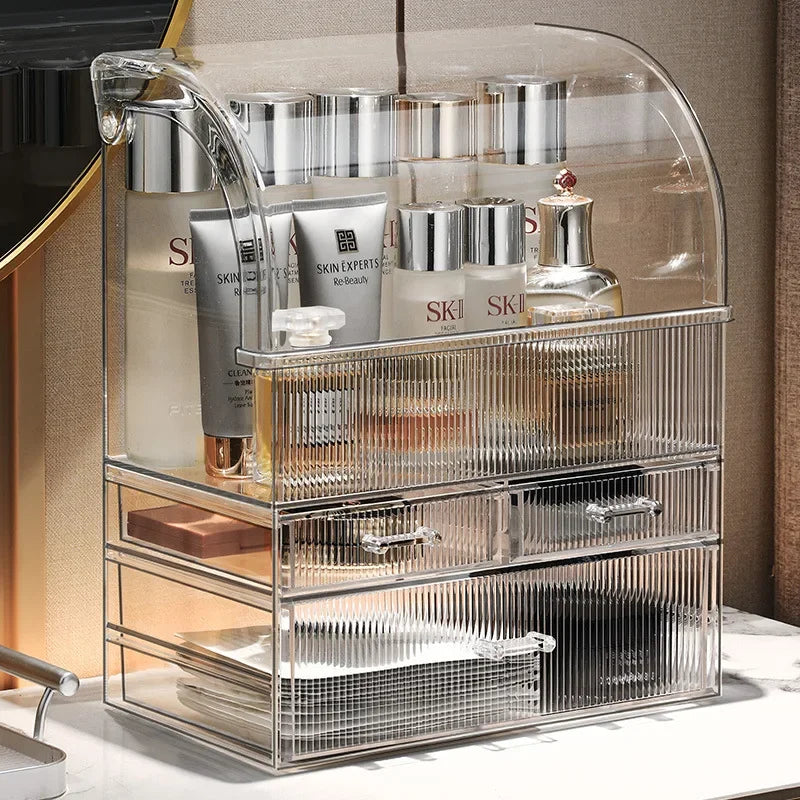 Clear Acrylic Cosmetics Organizer – Large Dustproof Storage Box