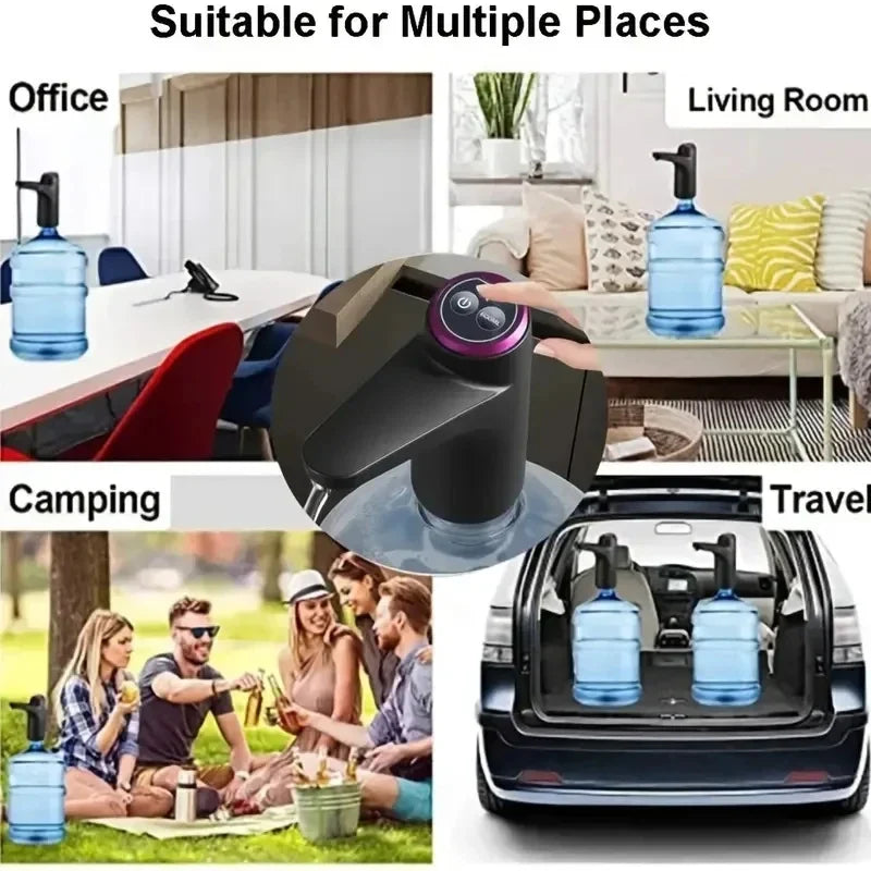HOMEFISH USB Rechargeable Electric Water Dispenser Pump 5-Gallon
