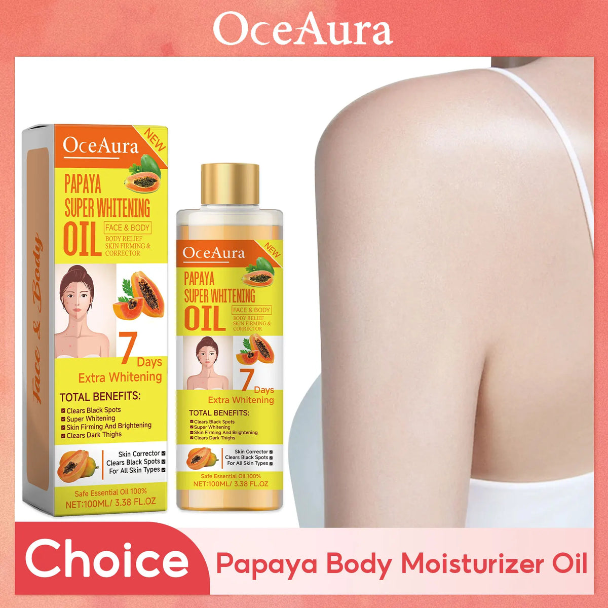 OceAura Papaya Body Oil – Brightening, Firming & Even Tone