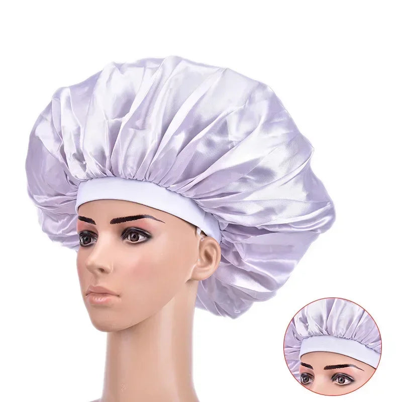 Satin Sleep Bonnet – Silky Oversized Hair Wrap Cap for Women