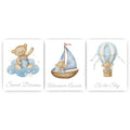 Teddy Bear Nursery Canvas Wall Art | Nordic Kids Room Print