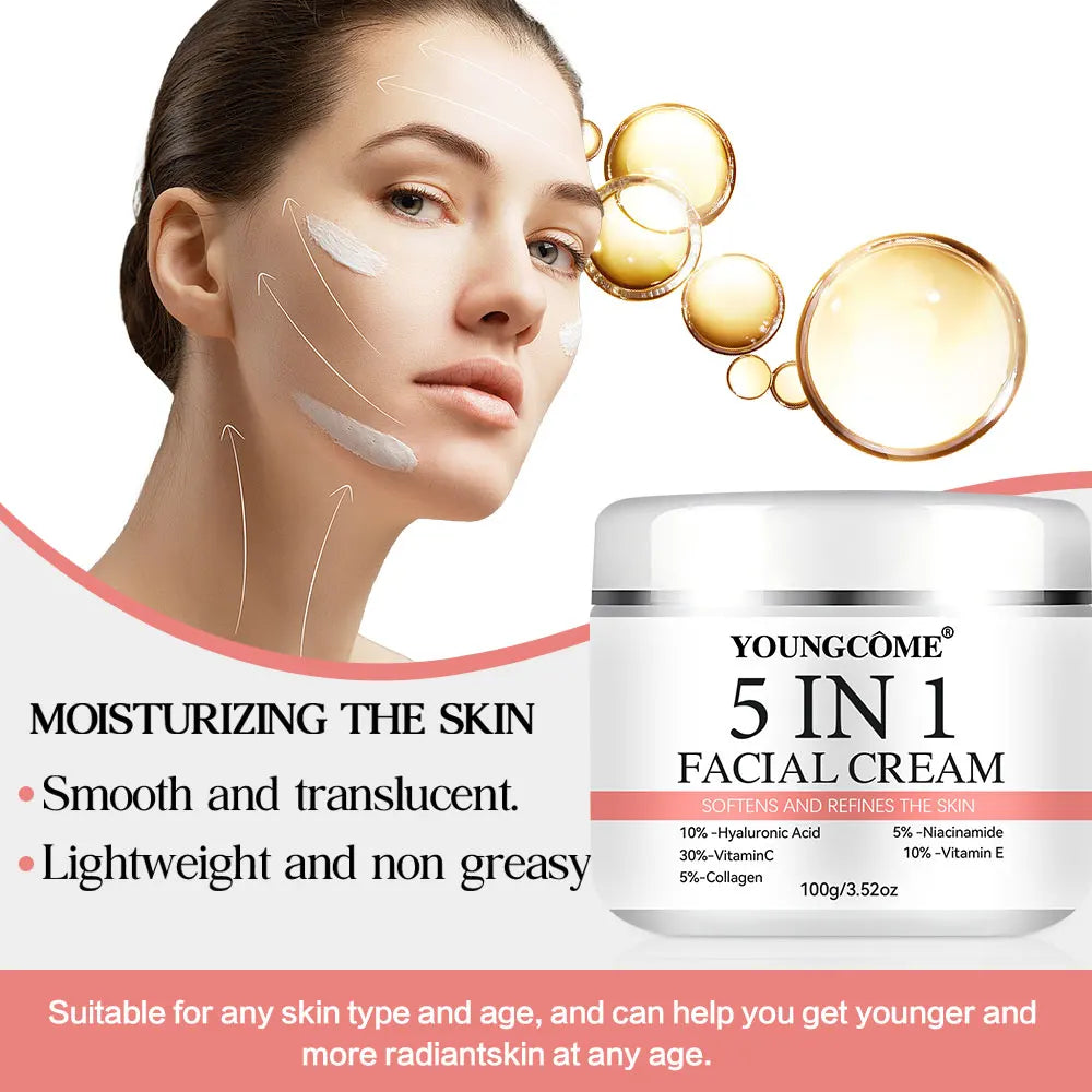 REAROYA 5-in-1 Vitamin C Hyaluronic Acid Face Serum | Anti-Aging