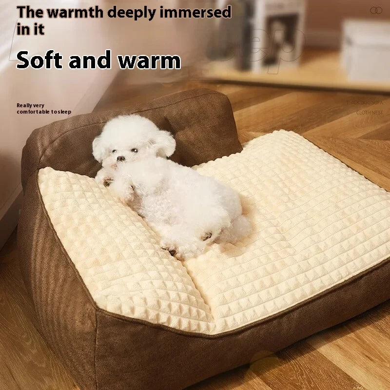 All-season Large Dog Bed Washable Pet Mat Removable Cover Sleeping