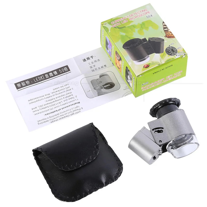 50X Jewelry Loupe with LED & UV Light | Magnifying Glass