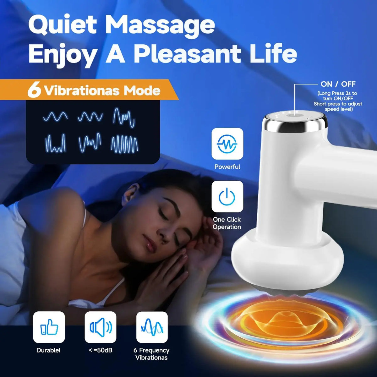 Handheld Body Sculpting Massager – Heat, 6 Levels & 5 Heads