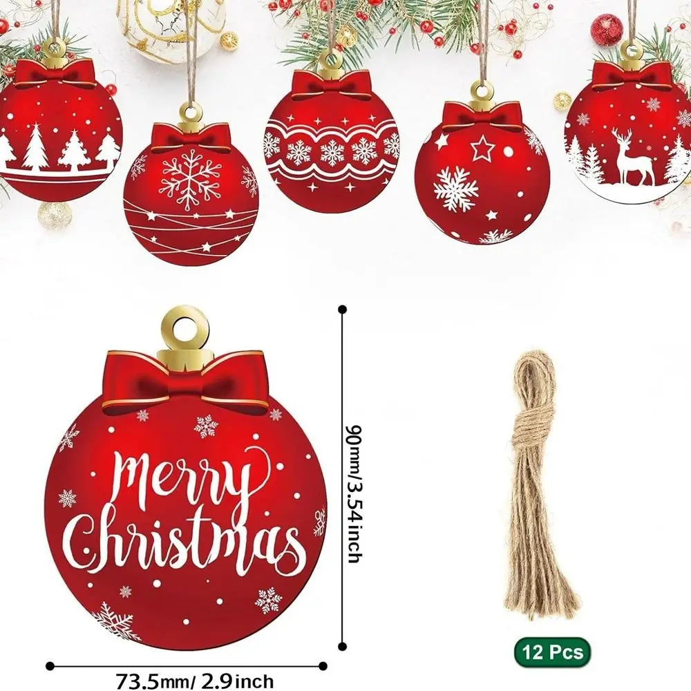 Christmas Wooden Hanging Ornaments – Santa, Snowman & Tree