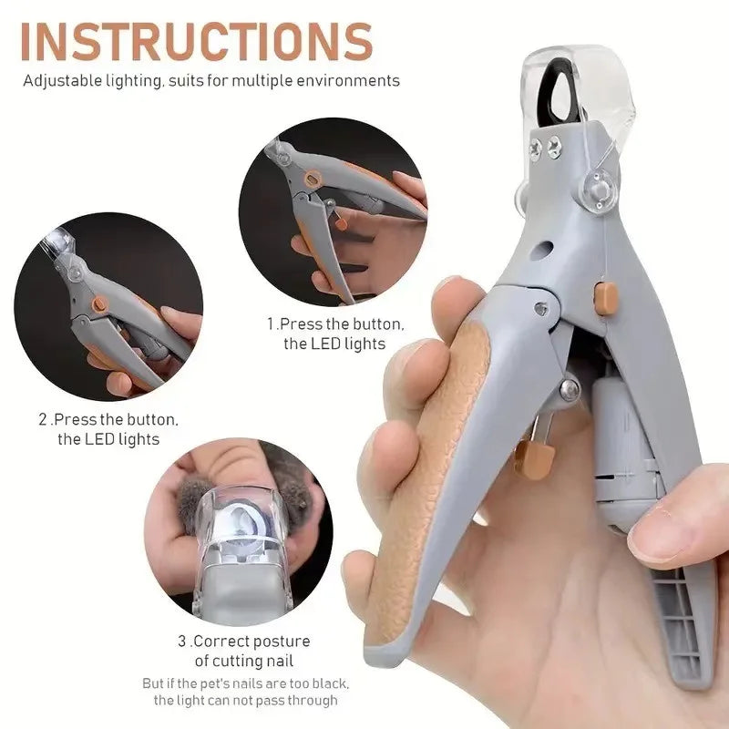 LED Pet Nail Clipper with Light – Dog & Cat Grooming Tool
