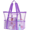 PEAKINBAGS Mesh Beach Tote Bag – Large Multi-Pocket Pool Bag