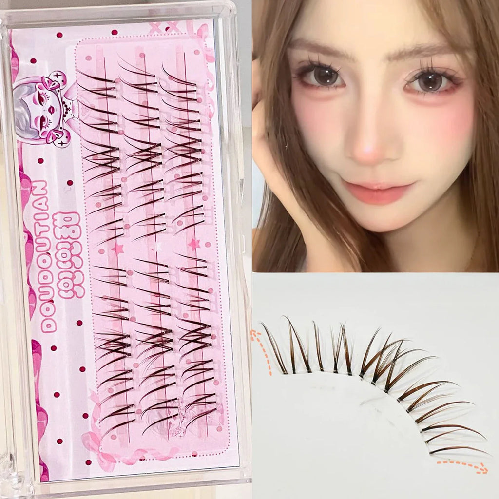 Sweet Brown Wispy False Eyelashes | Natural Manga Style 7-12mm