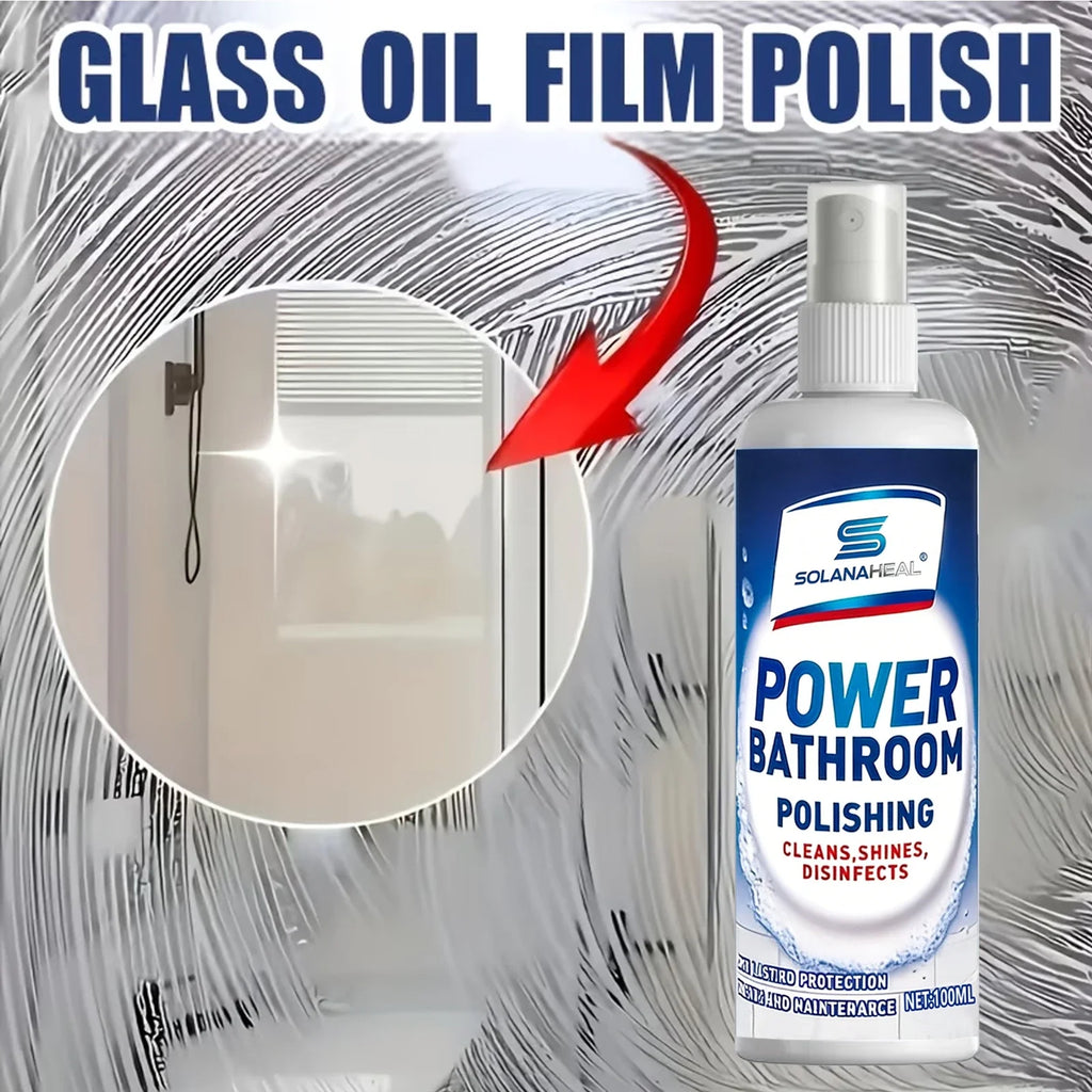 Power Bathroom Polishing Spray – Cleans, Shines & Disinfects