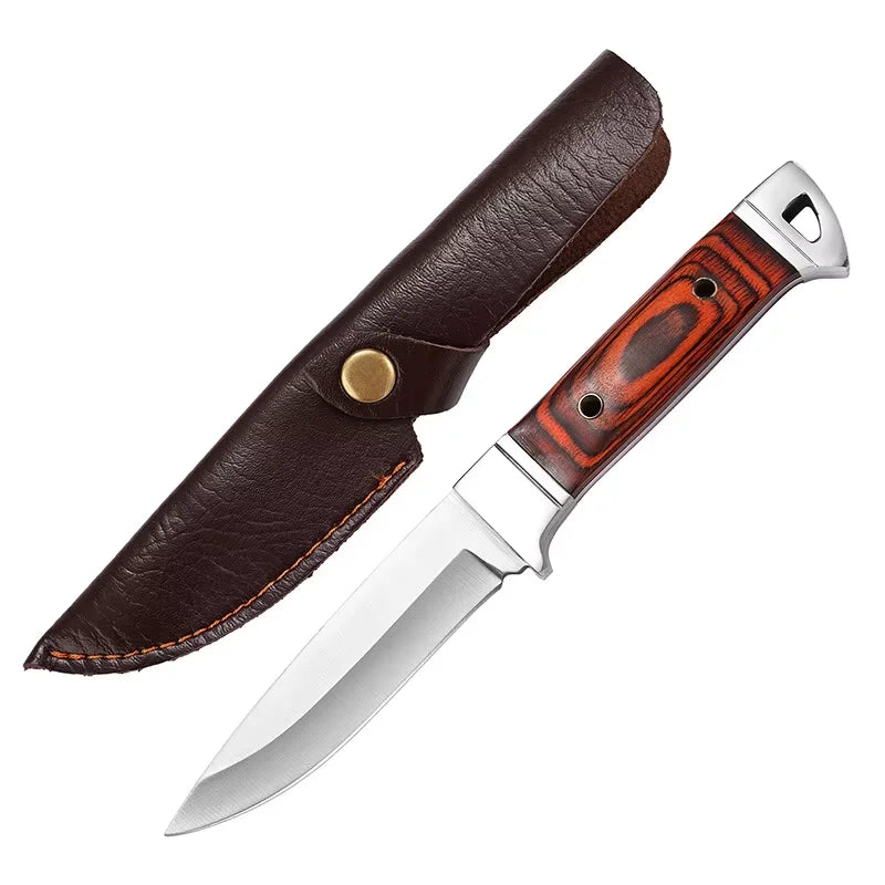 Fixed Blade Camping Knife – 4Cr13 Steel & Wood Handle