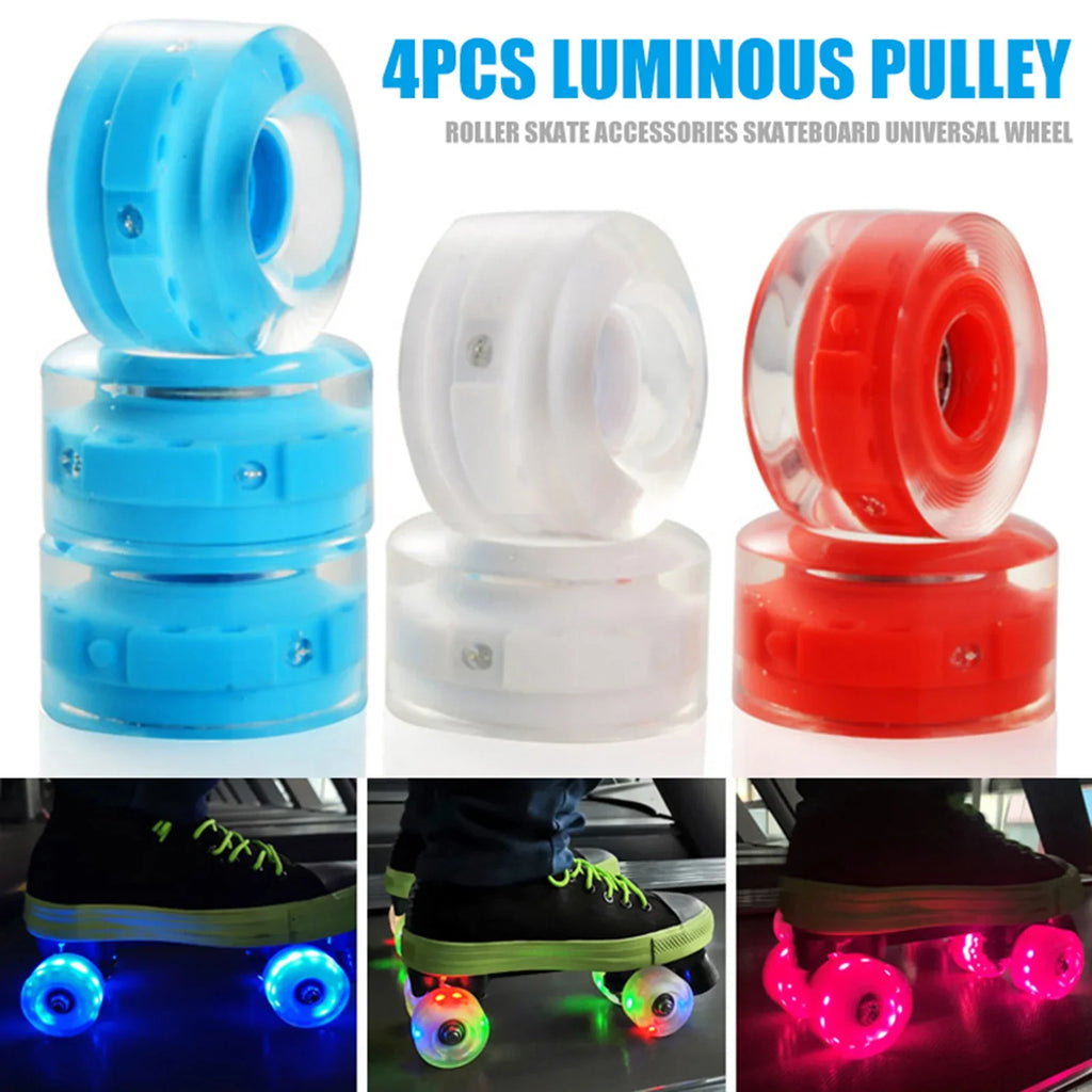 4-Pack LED Luminous Roller Skate Wheels 58mm 82A | Fast Roll