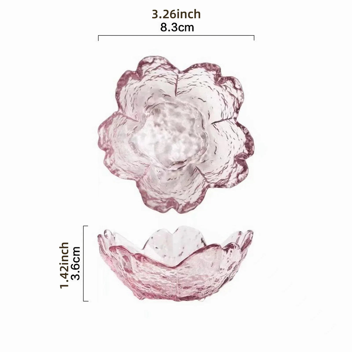 Pink Glass Bowls 3 6 Small Dip Sauce Plates Japanese Sakura Flower