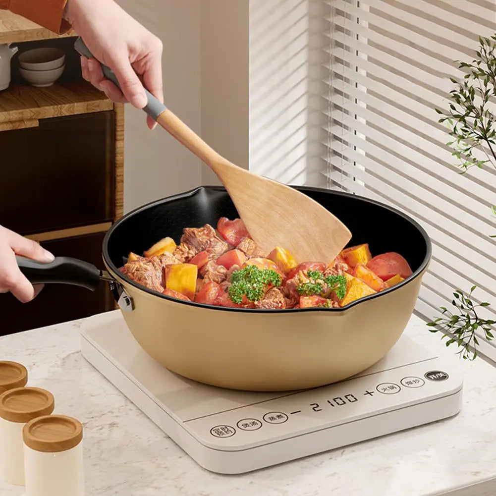 Honeycomb Nonstick Wok – Scratch-Resistant Fry Pan All Stoves