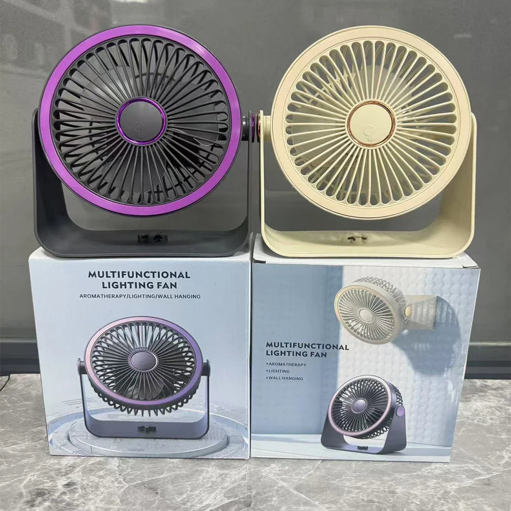 URGGU USB Rechargeable Circulator Fan with LED Night Light