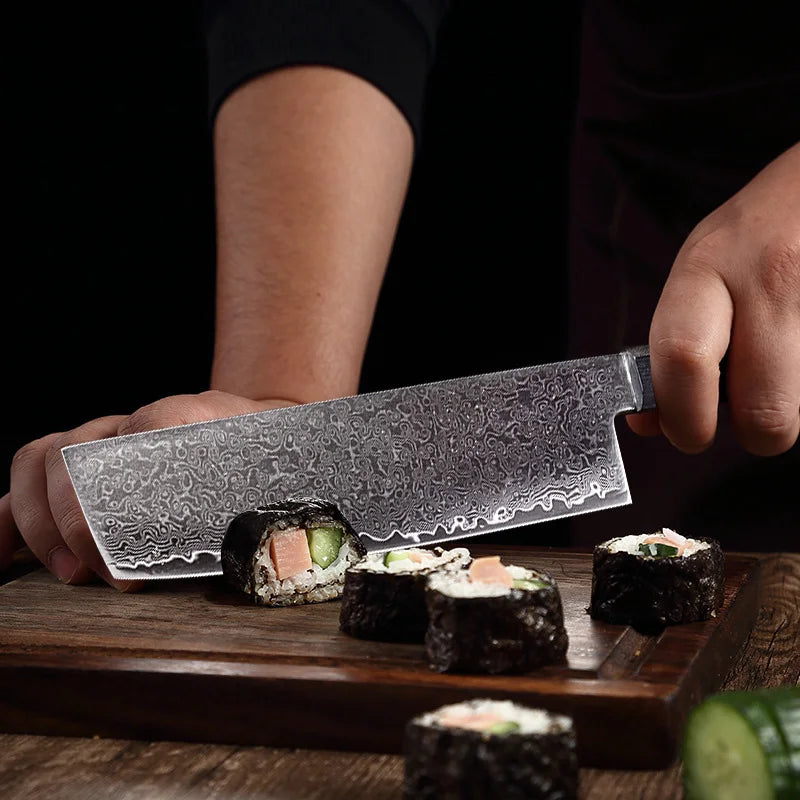 67-Layer Damascus Steel VG10 Chef Knife – Japanese Kitchen Set