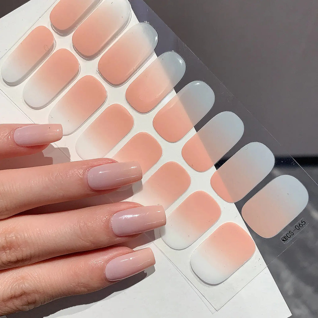 Semi-Cured Gel Nail Wraps – Gradient Multi-Color Stickers