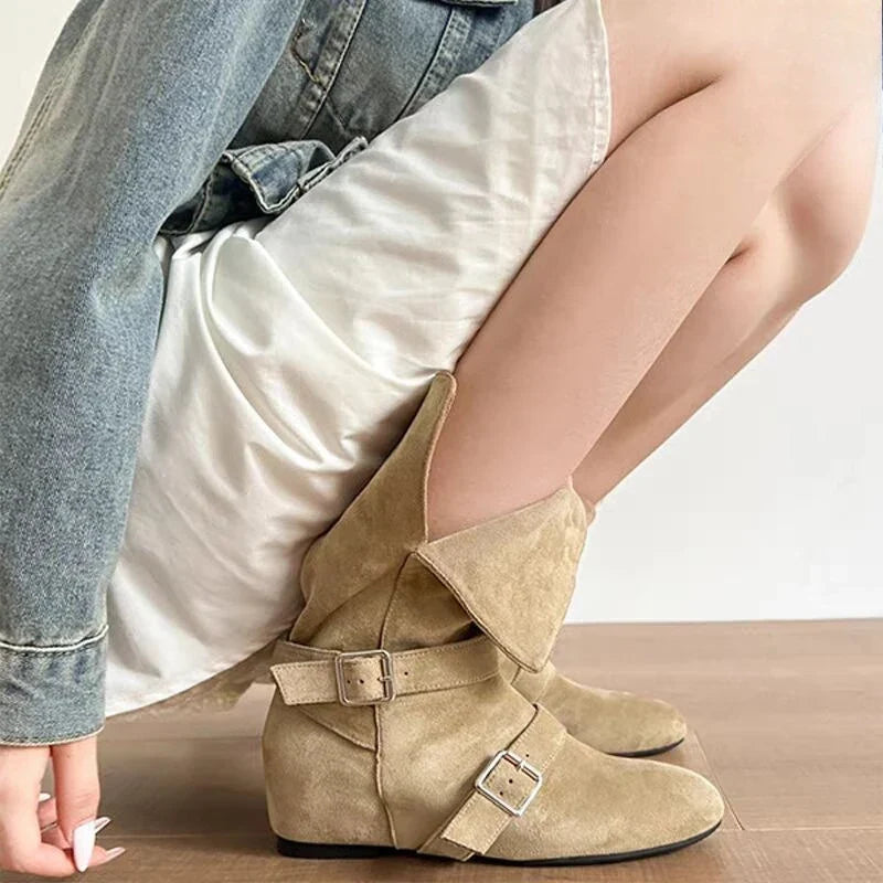Women's Wedge Ankle Boots – Low Heel Slip-On Dress Boots