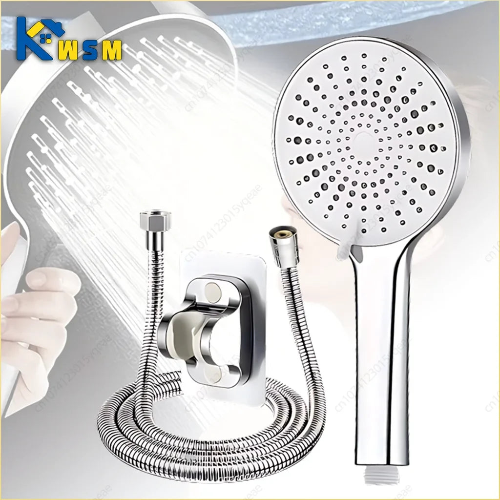 Large 5-Speed Handheld Rain Shower Head – Water-Saving Panel