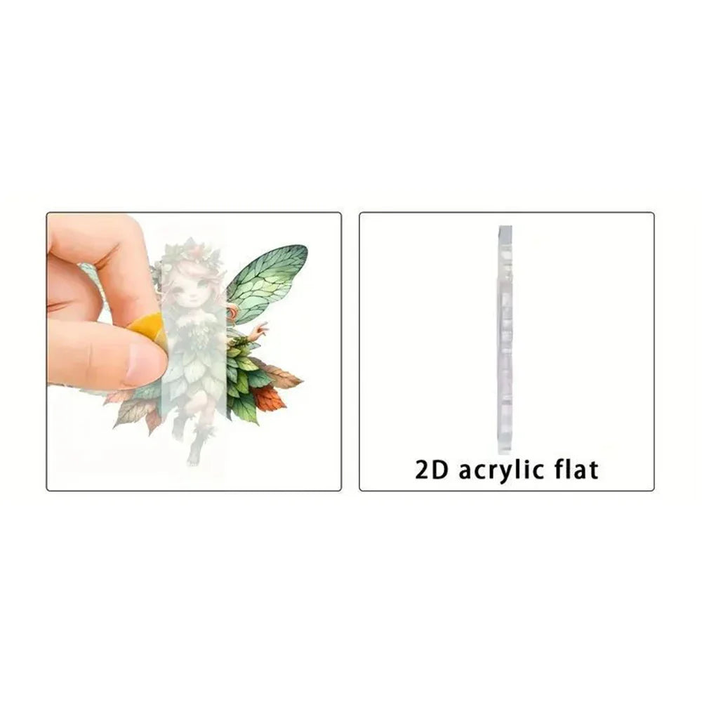 2D Acrylic Green Elf Pendant Flower Fairy Charms Small Fresh Car