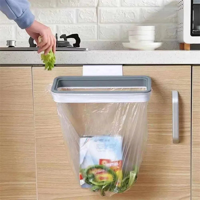 Hanging Trash Bag Holder – Cabinet Door Organizer Rack