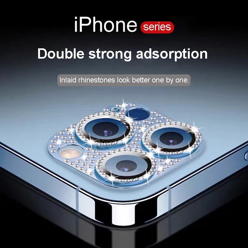 Diamond-encrusted Integrated Lens Film iPhone15 16 Promax Accessories