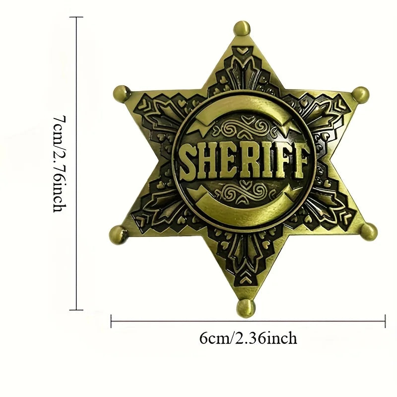 Vintage Western Metal Sheriff Badge – Cowboy Costume Accessory