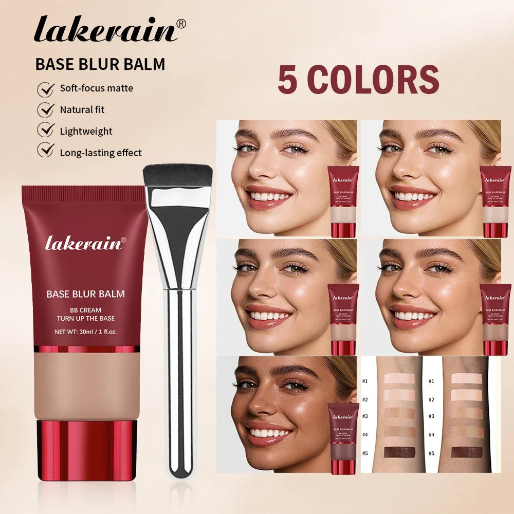 Lakerain Blurring Liquid Foundation & Brush Set | Matte Finish