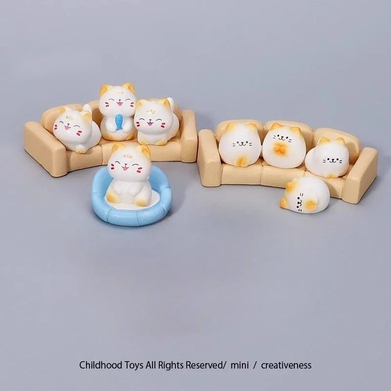 Mini Cats Ornament Fairy Garden Kitten Statue Kids Children Baby Room