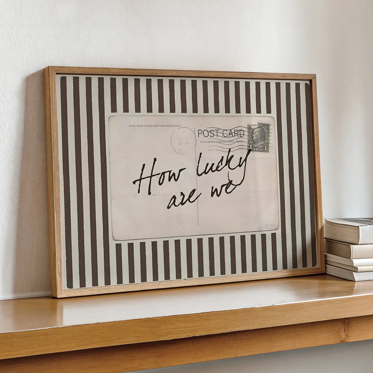 "How Lucky Are We" Vintage Postcard Canvas Wall Art Print
