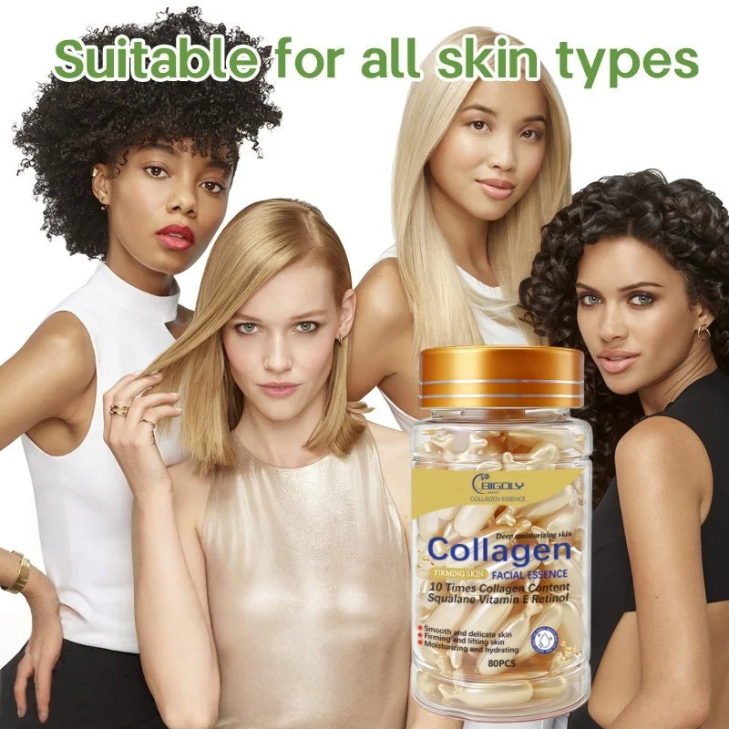 80 Collagen Facial Essence Capsules – Firming & Moisturising Serum