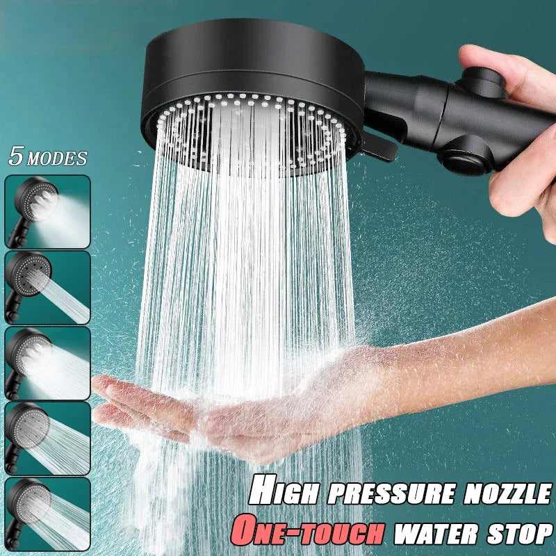 5-Mode High-Pressure Handheld Shower Head | Water-Saving
