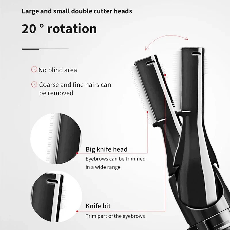 Double-Ended Electric Eyebrow Trimmer | USB Rechargeable