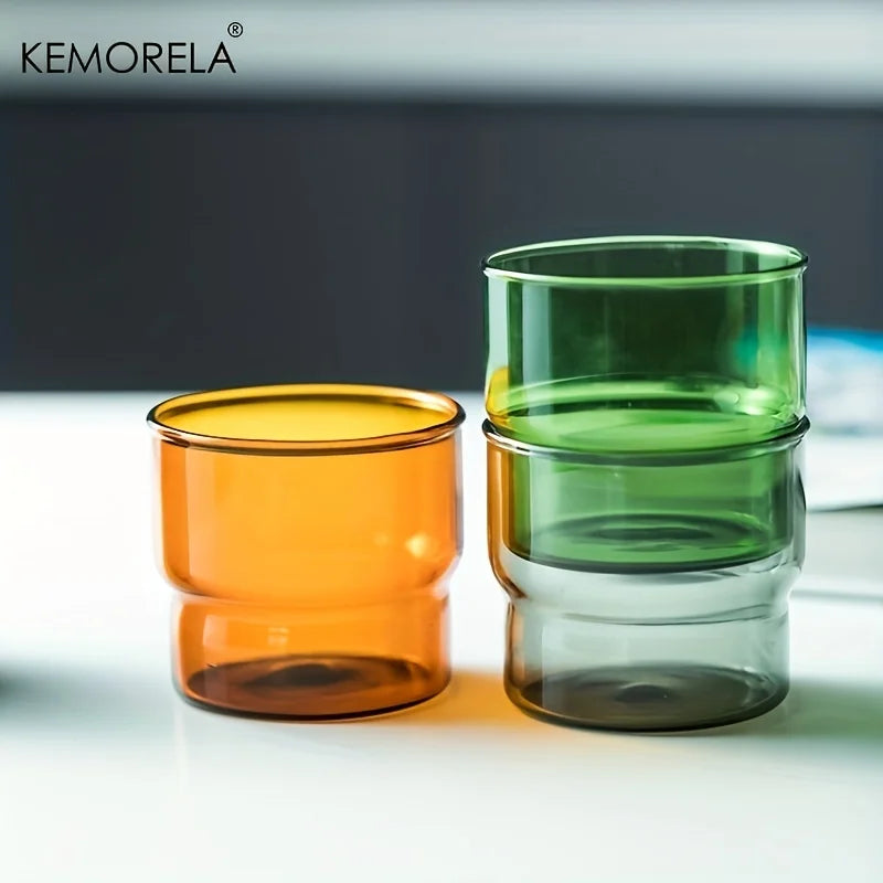 KEMORELA 290ml Origami Glass Mug – Heat Resistant Vintage Cup