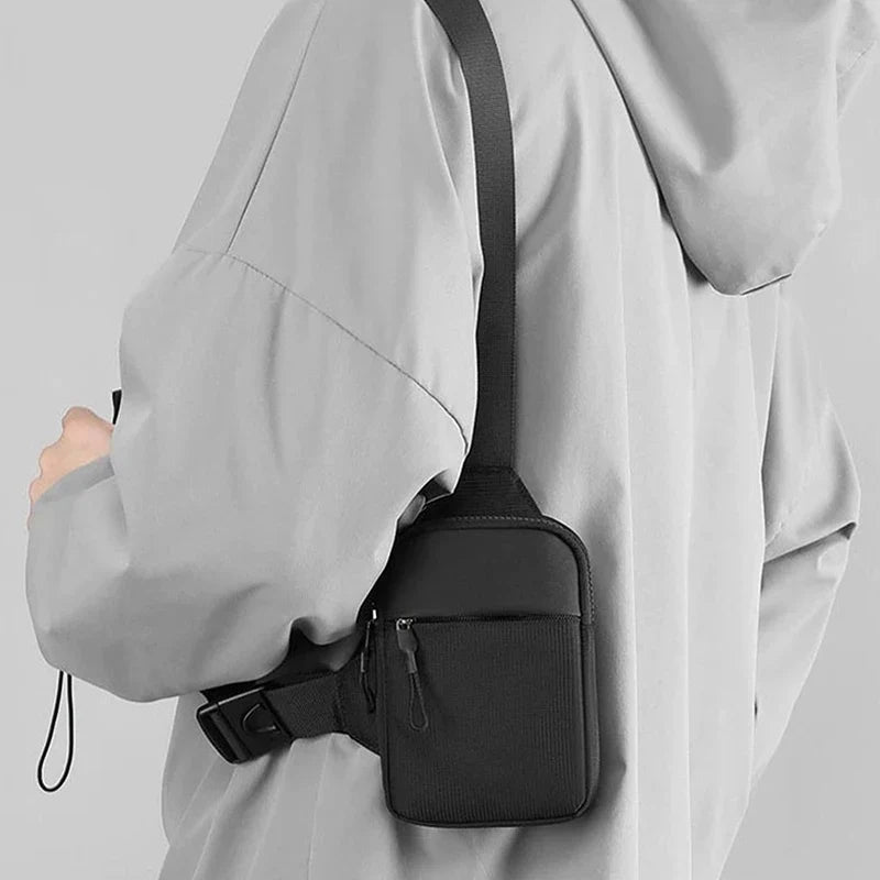 Men's Canvas Mini Chest Bag – Crossbody Sling Shoulder Bag