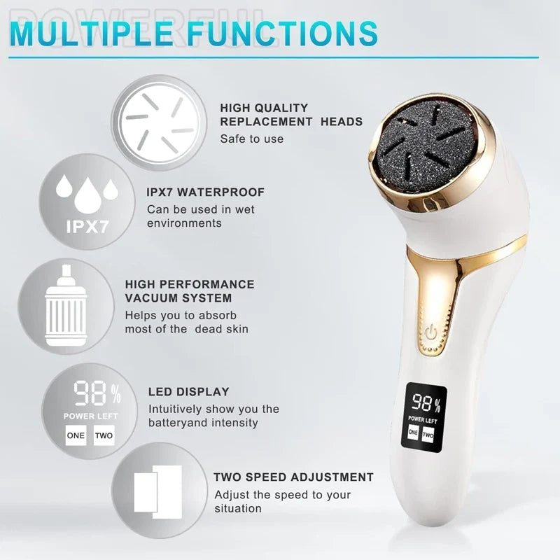 Electric Vacuum Foot File & Callus Remover | Rechargeable Pedicure