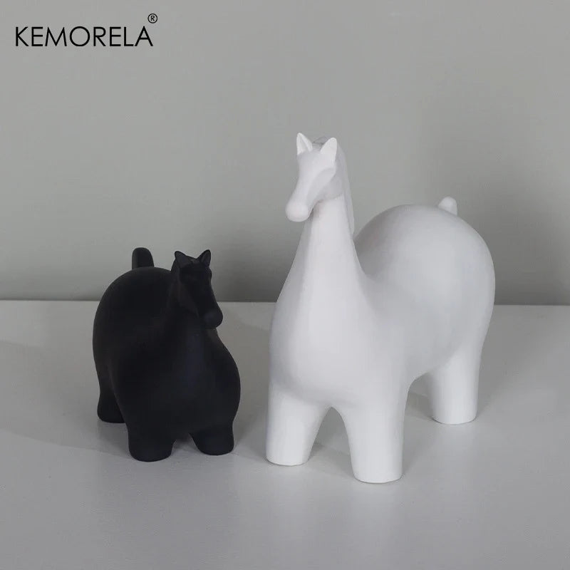 Nordic Ceramic Horse Ornament | Home & Office Decor Gift
