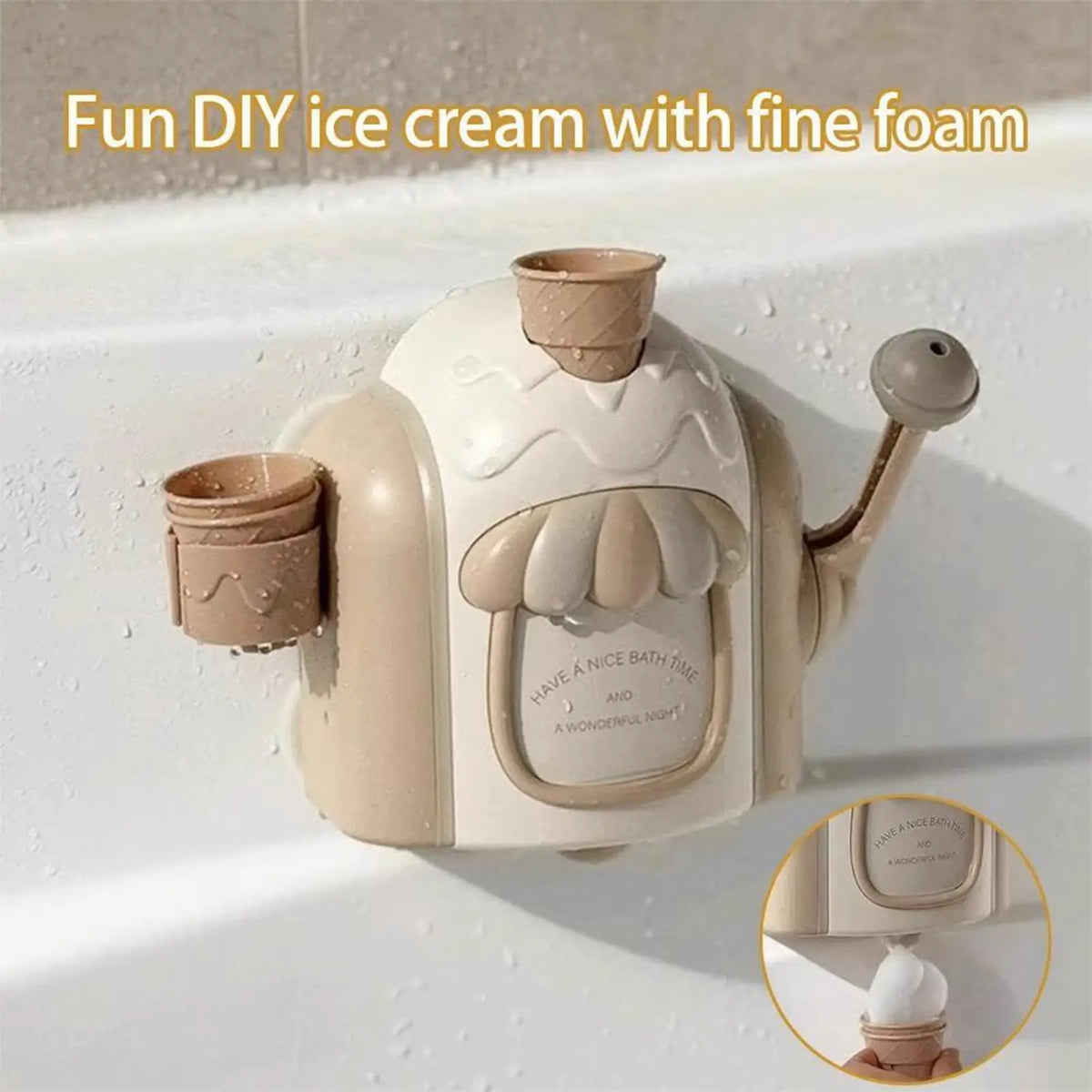 Ice Cream Foam Bath Toy – Bubble Maker for Kids Ages 3–6