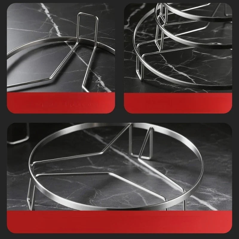 Stainless Steel Stackable Steamer Rack | Round Pot Pan Rack
