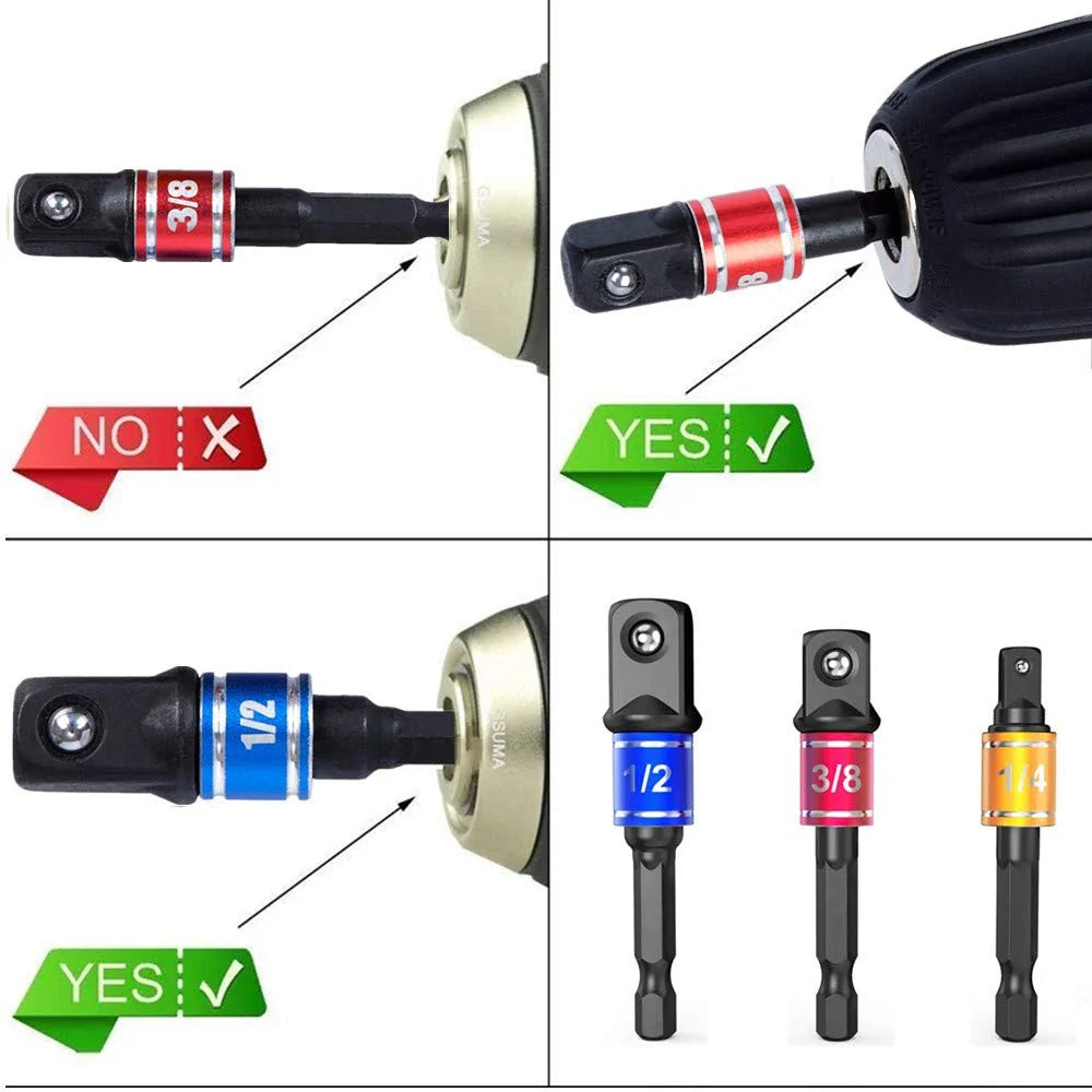 Impact Grade Power Hand Tools Driver Sockets Adapter Extension Hex