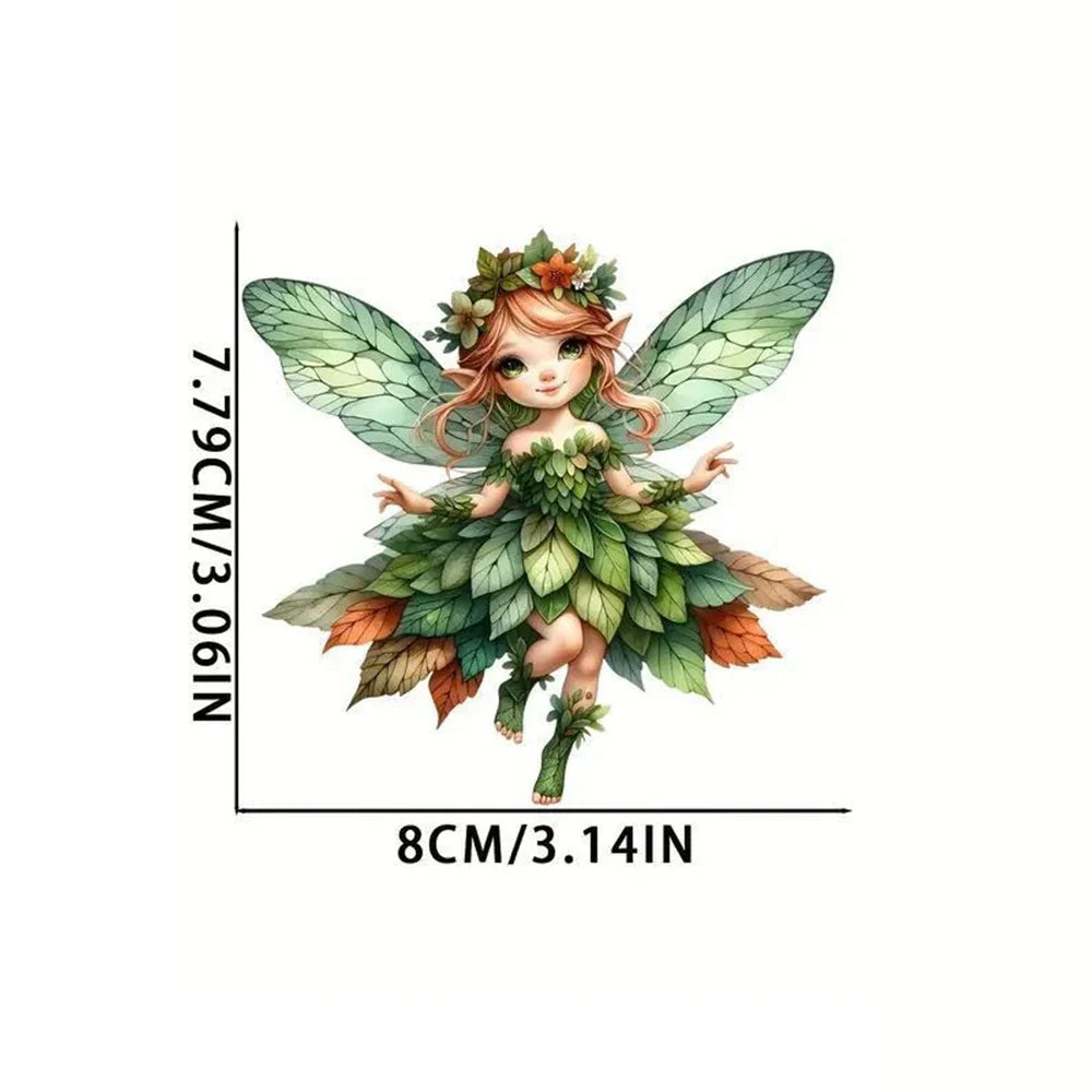 2D Acrylic Green Elf Pendant Flower Fairy Charms Small Fresh Car