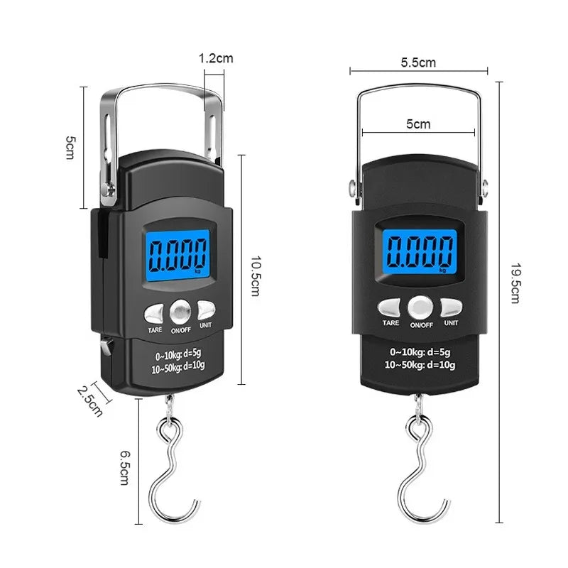 Portable Hanging Luggage Scale 50kg LCD + Tape Measure | NOCCLILI