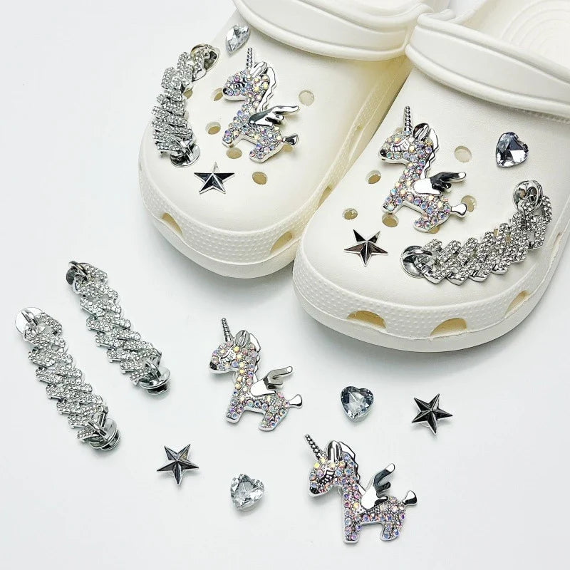 Fashionable Shoe Accessory Made Metal Chain Clasp Removable Suitable