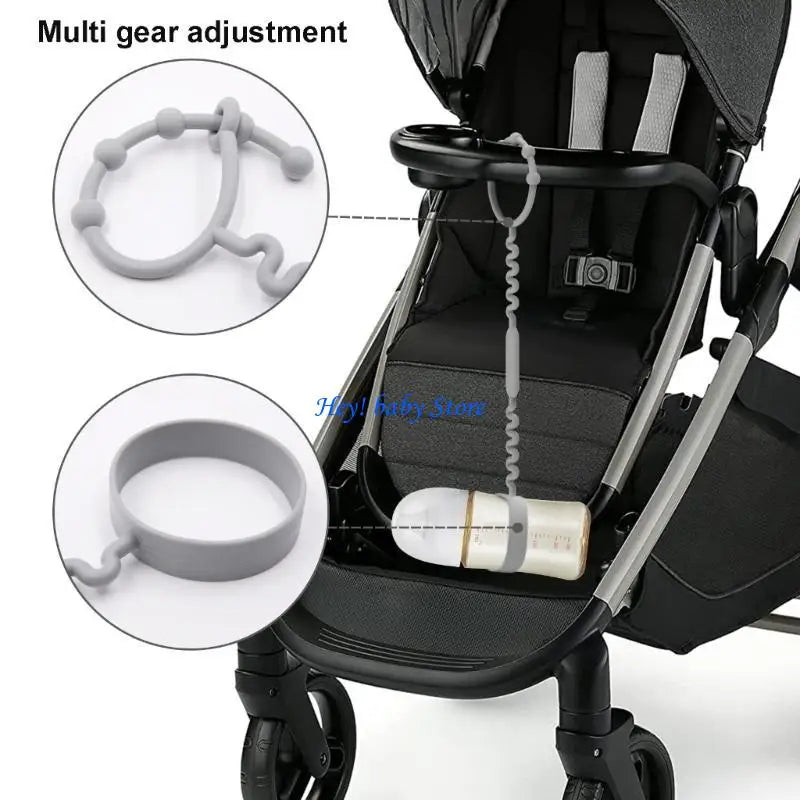 Silicone Baby Bottle & Pacifier Harness Strap for Strollers